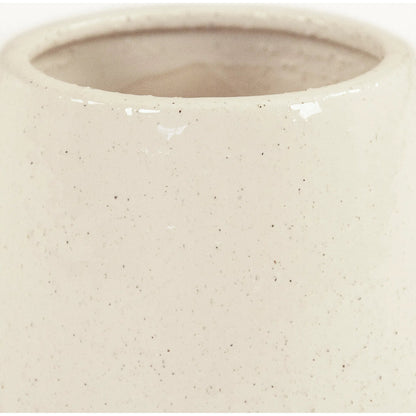 Vase by Zentique in partially glazed off-white. Made from ceramic in a unique style.
