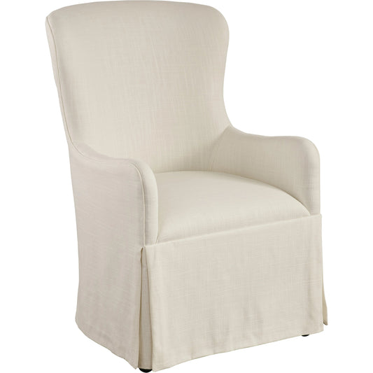 Aliso Upholstered Host Chair with Casters by Lexington in linen white and coastline. Made from unique in a transitional style.