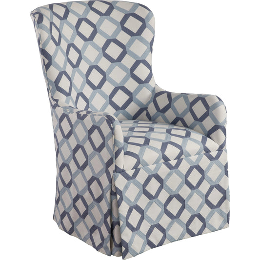 001 SI-1962817 | Additional Silo | Aliso Upholstered Host Chair with Casters by Lexington in blue pattern. Made from unique in a unique style.