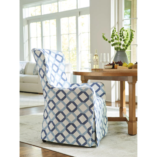 Aliso Upholstered Host Chair with Casters by Lexington in blue pattern. Made from unique in a unique style.