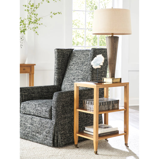 Legion Accent Table by Lexington in brown and burnished brass. Made from unique in a modern style.