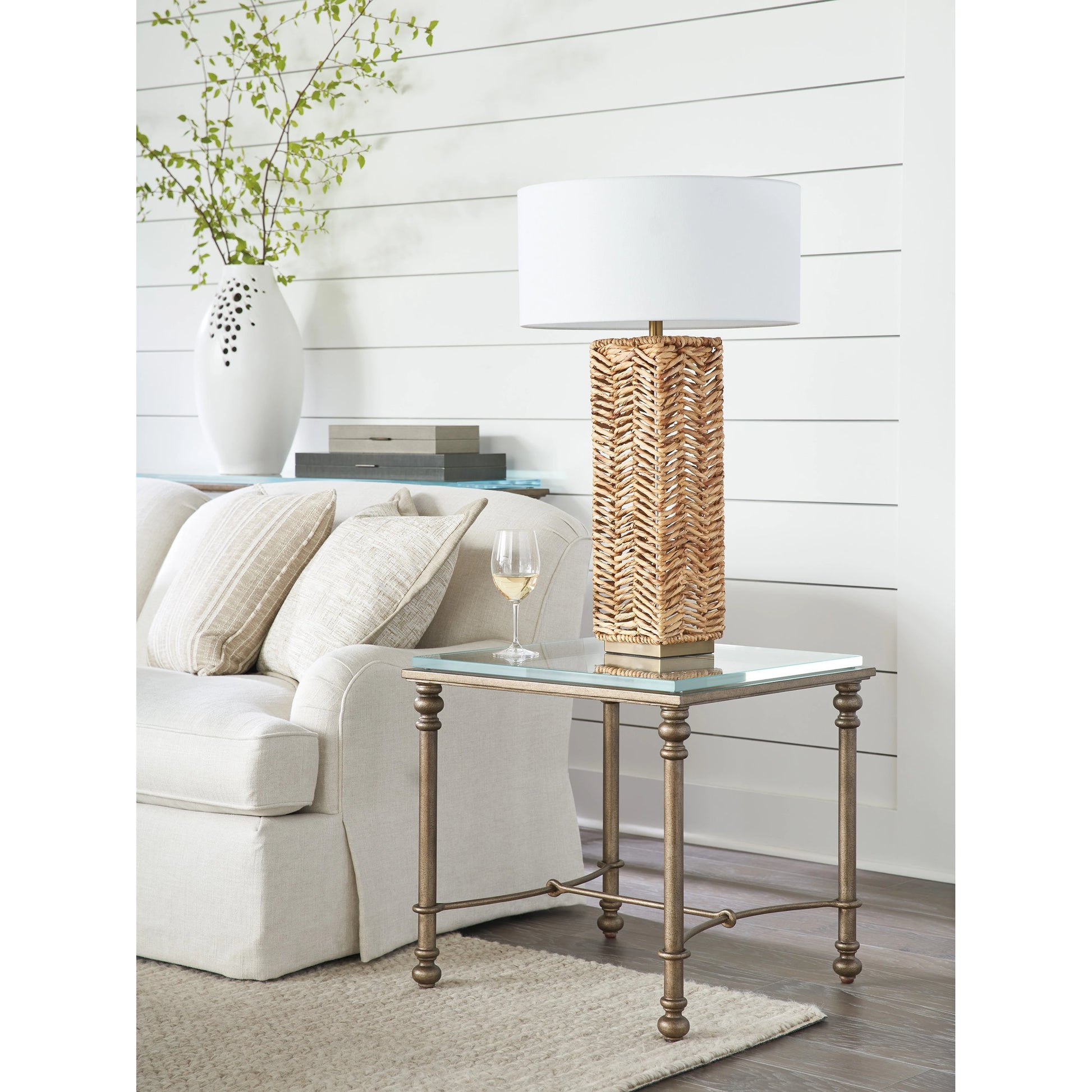 Bluff End Table by Lexington in burnished brass. Made from unique in a transitional style.