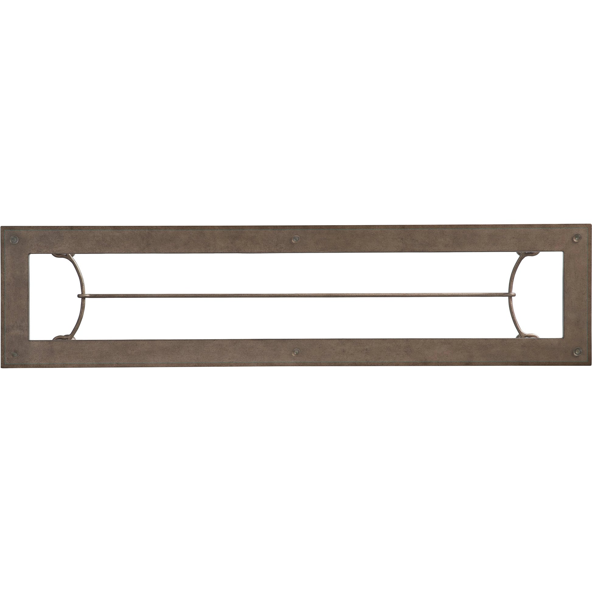 Bluff Console by Lexington in burnished brass. Made from unique in a transitional style.