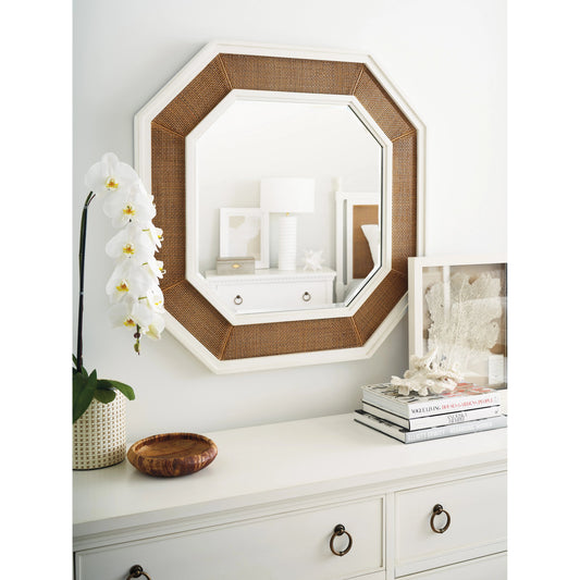 Thalia Octagonal Mirror by Lexington in white tides, table rock. Made from unique in a cottage & farmhouse style.