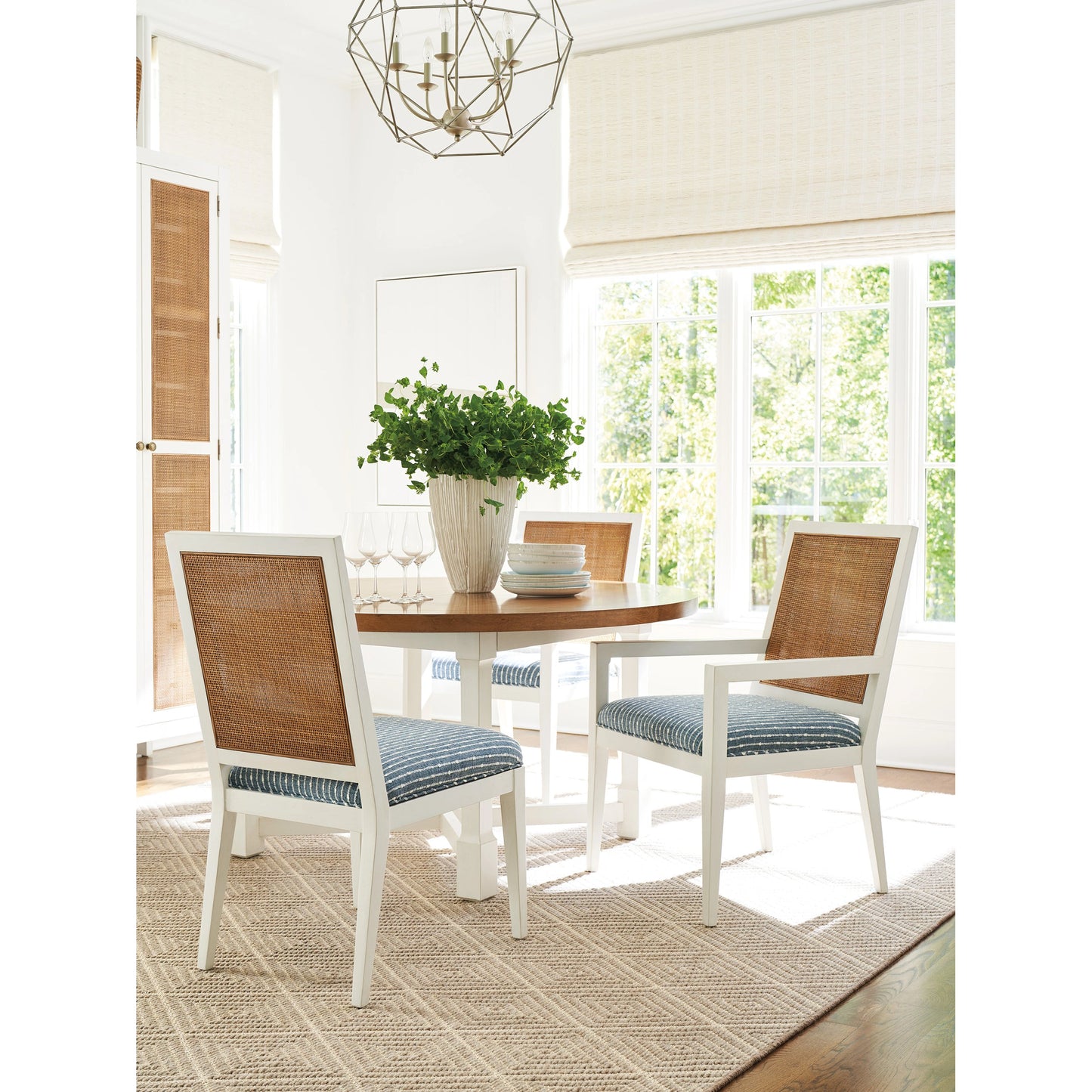 003 SI-1962850 | Lifestyle | Smithcliff Pattern Woven Side Chair by Barclay Butera in white tides. Made from unique in a cottage & farmhouse style.