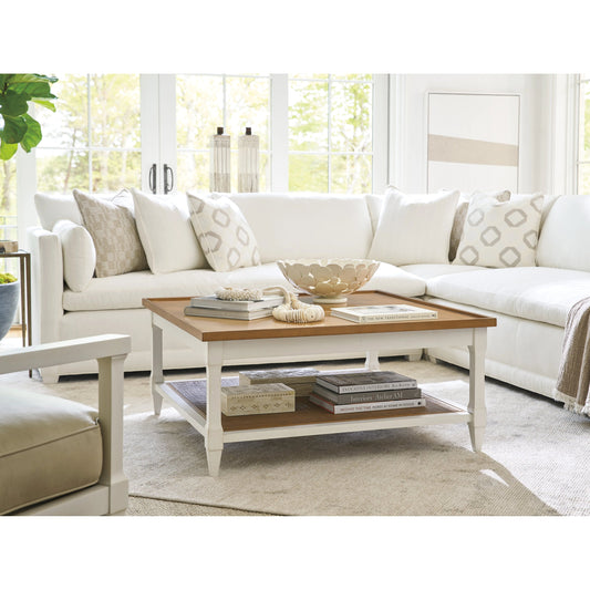 Temple Square Cocktail Table by Lexington in white tides, table rock. Made from unique in a cottage & farmhouse style.