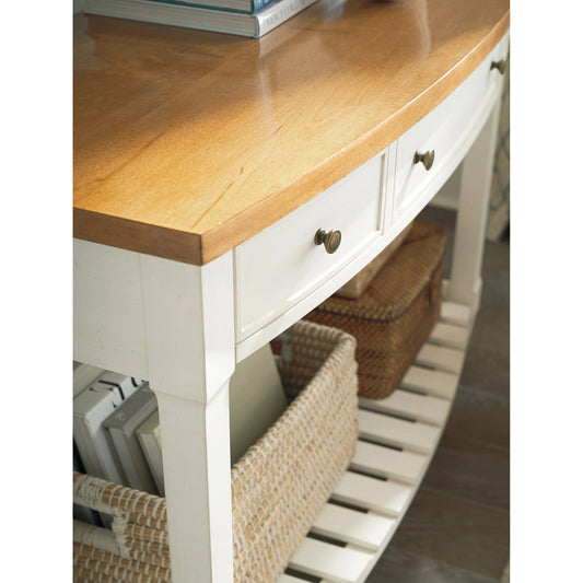 Temple Bowfront Console Table by Lexington in white tides. Made from unique in a cottage & farmhouse style.