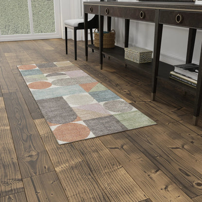 Eden Color Block EDN39QUF Rug by Feizy in ivory, brown, blue. Made from polypropylene in a unique style.