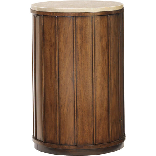 Fiji Drum Table With Stone Top by Tommy Bahama Home in bali. Made from hickory, fabric in a unique style.