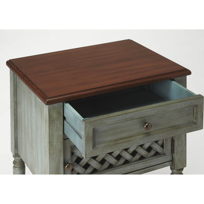 Chadway End Table by Butler Specialty Company in multi-color and rustic blue. Made from mahogany wood solids, mdf, mahogany veneer in a cottage & farmhouse style.