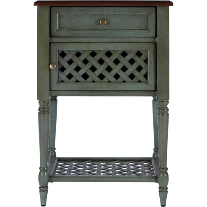 Chadway End Table by Butler Specialty Company in multi-color and rustic blue. Made from mahogany wood solids, mdf, mahogany veneer in a cottage & farmhouse style.