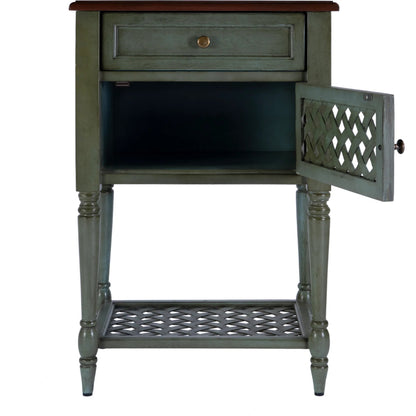 Chadway End Table by Butler Specialty Company in multi-color and rustic blue. Made from mahogany wood solids, mdf, mahogany veneer in a cottage & farmhouse style.