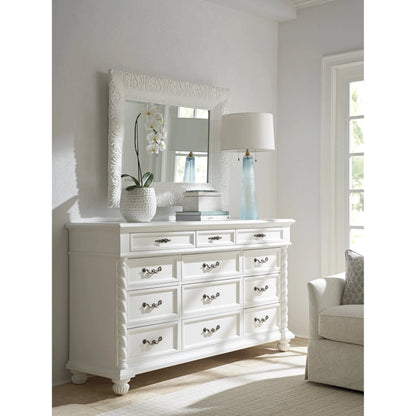 Aegean Triple Dresser by Barclay Butera in polo mallet white. Made from unique in a unique style.