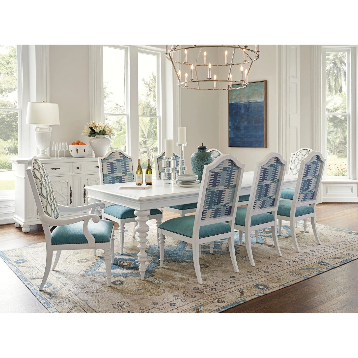 003 SI-2242520 | Additional Silo | Palazzo Rectangular Dining Table by Barclay Butera in polo mallet white. Made from unique in a unique style.