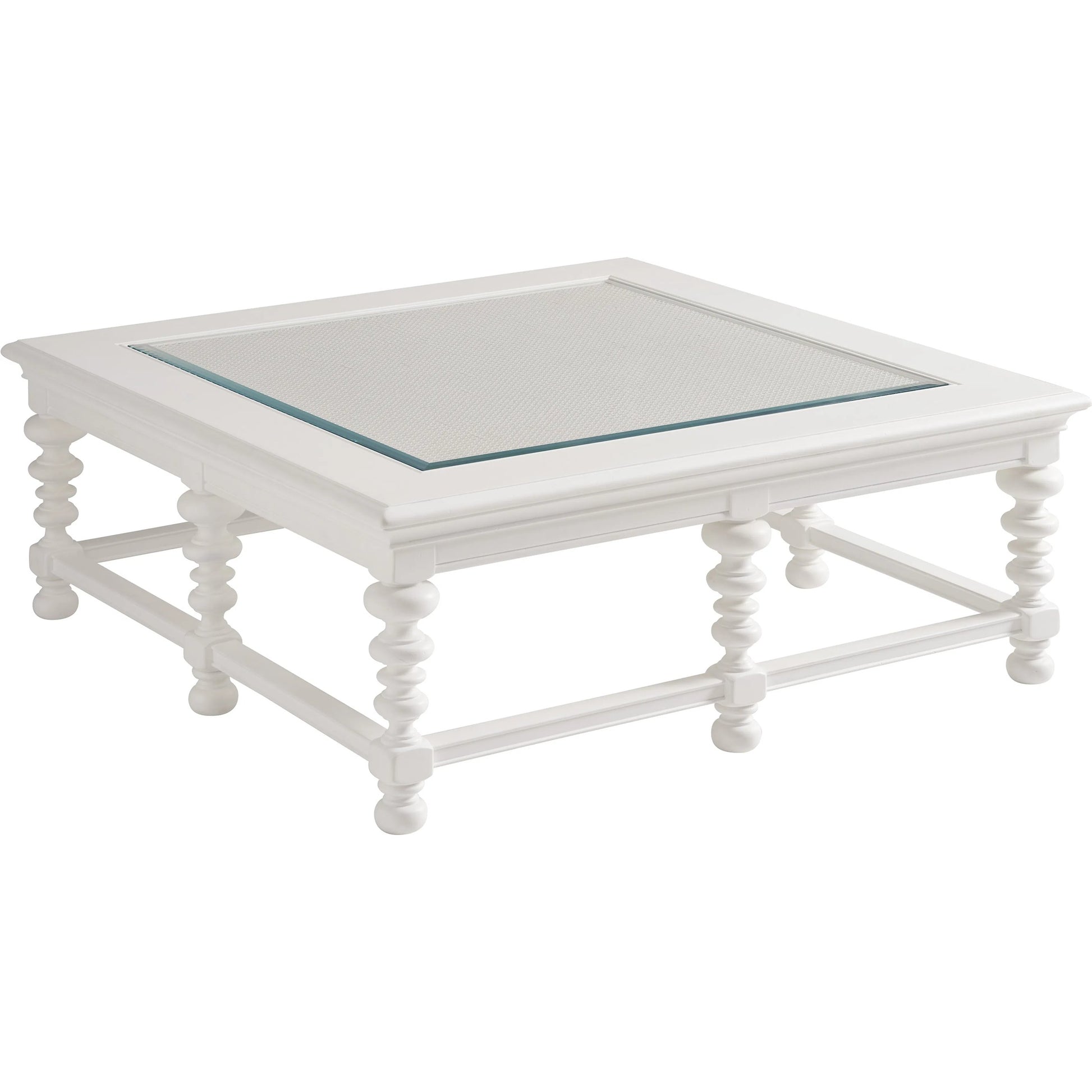 Cyprus Square Cocktail Table by Barclay Butera in polo mallet white. Made from unique in a unique style.