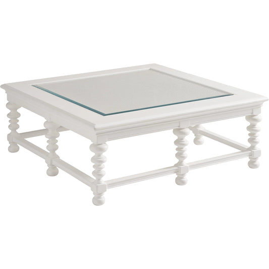 Cyprus Square Cocktail Table by Lexington in polo mallet white. Made from unique in a unique style.