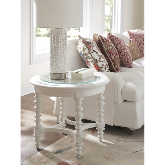 Cyprus Round End Table by Lexington in polo mallet white. Made from unique in a traditional style.