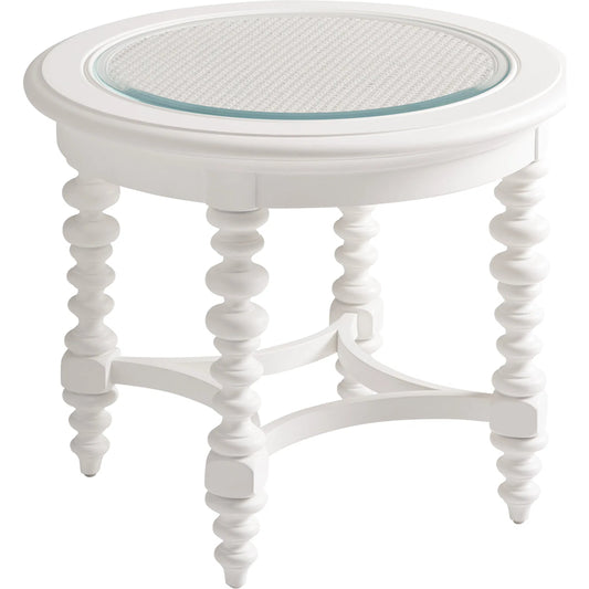Cyprus Round End Table by Lexington in polo mallet white. Made from unique in a unique style.