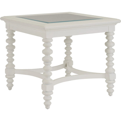 Cyprus Square End Table by Barclay Butera in polo mallet white. Made from unique in a unique style.