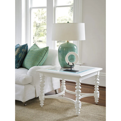 Cyprus Square End Table by Barclay Butera in polo mallet white. Made from unique in a unique style.