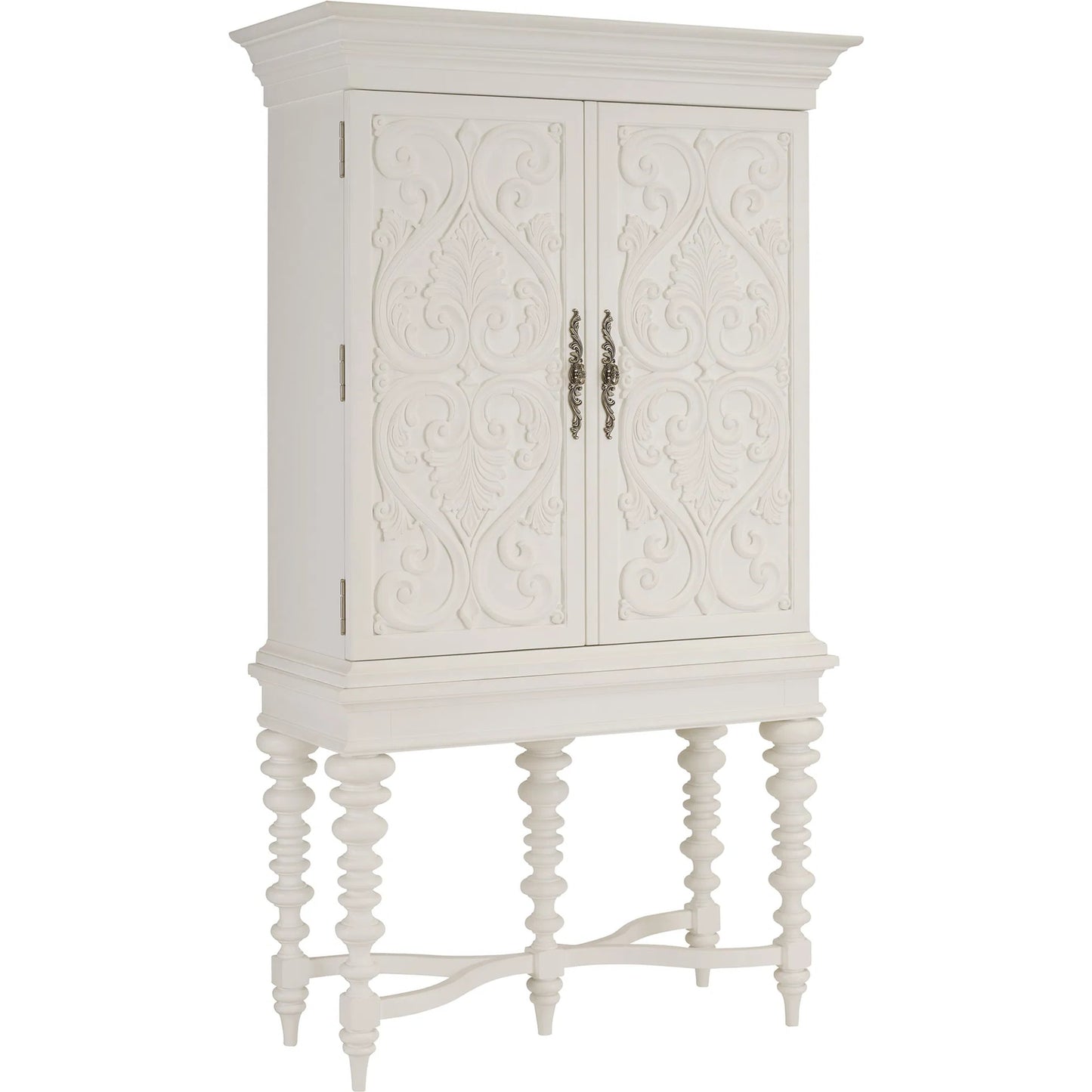 002 SI-2242535 | Primary Silo | Arezzo Bar Cabinet by Barclay Butera in polo mallet white. Made from unique in a traditional style.