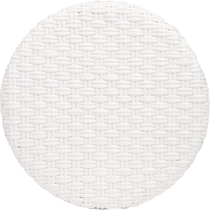 Tobias Wood Bar Stool by Butler Specialty Company. Made from rattan, polyurethane synthetic rattan in a coastal style.