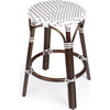 White and Brown Dot, Dark Brown Rattan
