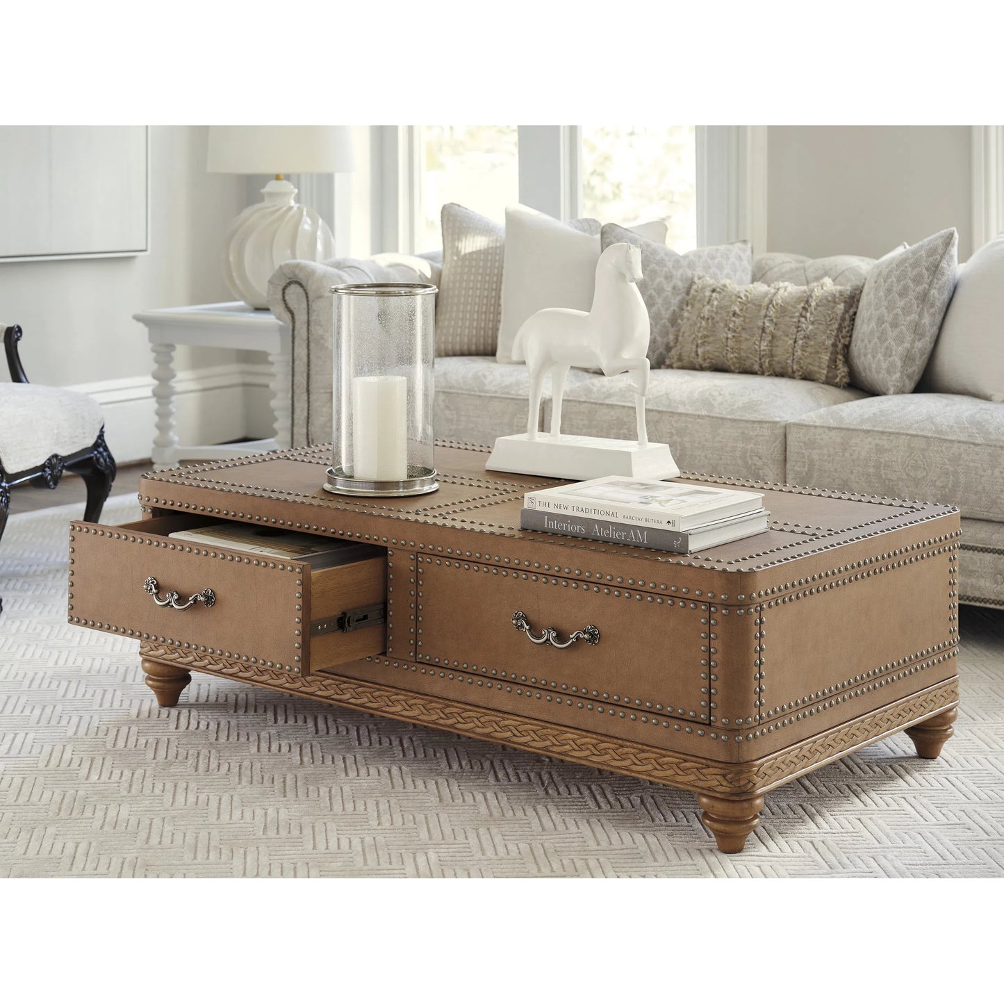 000 SI-2242539 | Lifestyle | Lisbon Trunk Cocktail Table by Barclay Butera in buff. Made from unique in a traditional style.