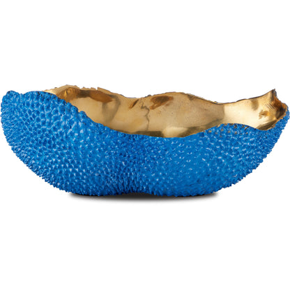 Jackfruit Oval Bowl by Currey and Company in green, gold. Made from bronze in a modern style.