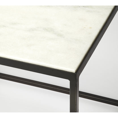 Phinney Coffee Table by Butler Specialty Company in multi-color and marble, metal. Made from iron, marble in a modern style.