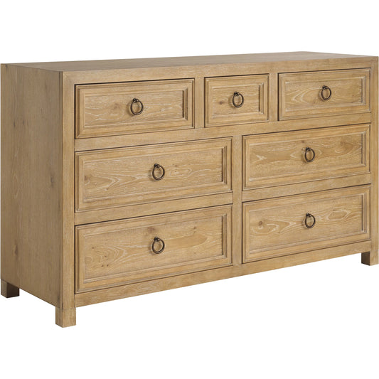 001 SI-2540457 | Primary Silo | Sullivan Double Dresser by Barclay Butera in tan. Made from white oak in a unique style.