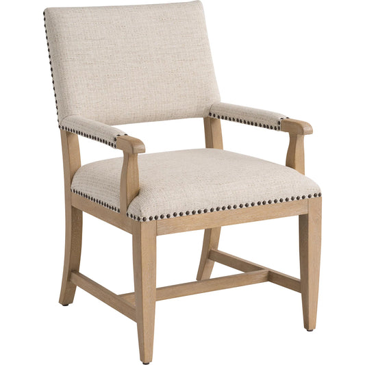 001 SI-2540468 | Primary Silo | Colburn Upholstered Arm Chair by Barclay Butera in tan. Made from white oak, fabric in a unique style.