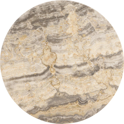 Lowery Round Metal Accent Table by Barclay Butera in tan. Made from stone, metal in a unique style.