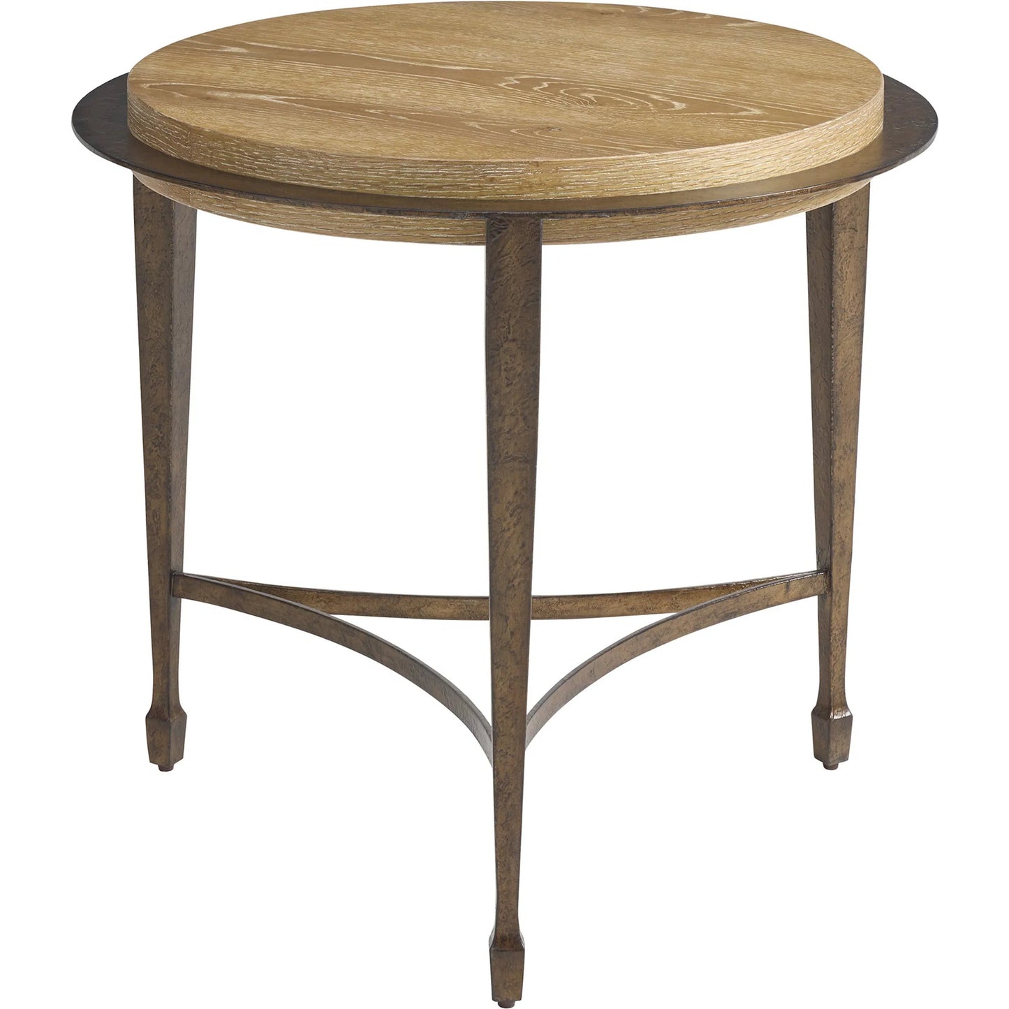001 SI-2540478 | Primary Silo | Catalonia Round Side Table by Barclay Butera in tan. Made from white oak, metal in a unique style.