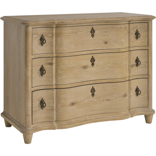 Camino Hall Chest by Barclay Butera in tan. Made from white oak in a unique style.
