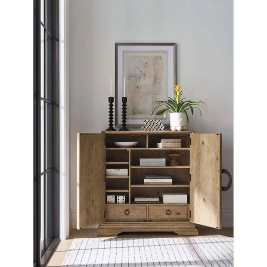Sherwood Door Chest by Barclay Butera in tan. Made from white oak in a unique style.