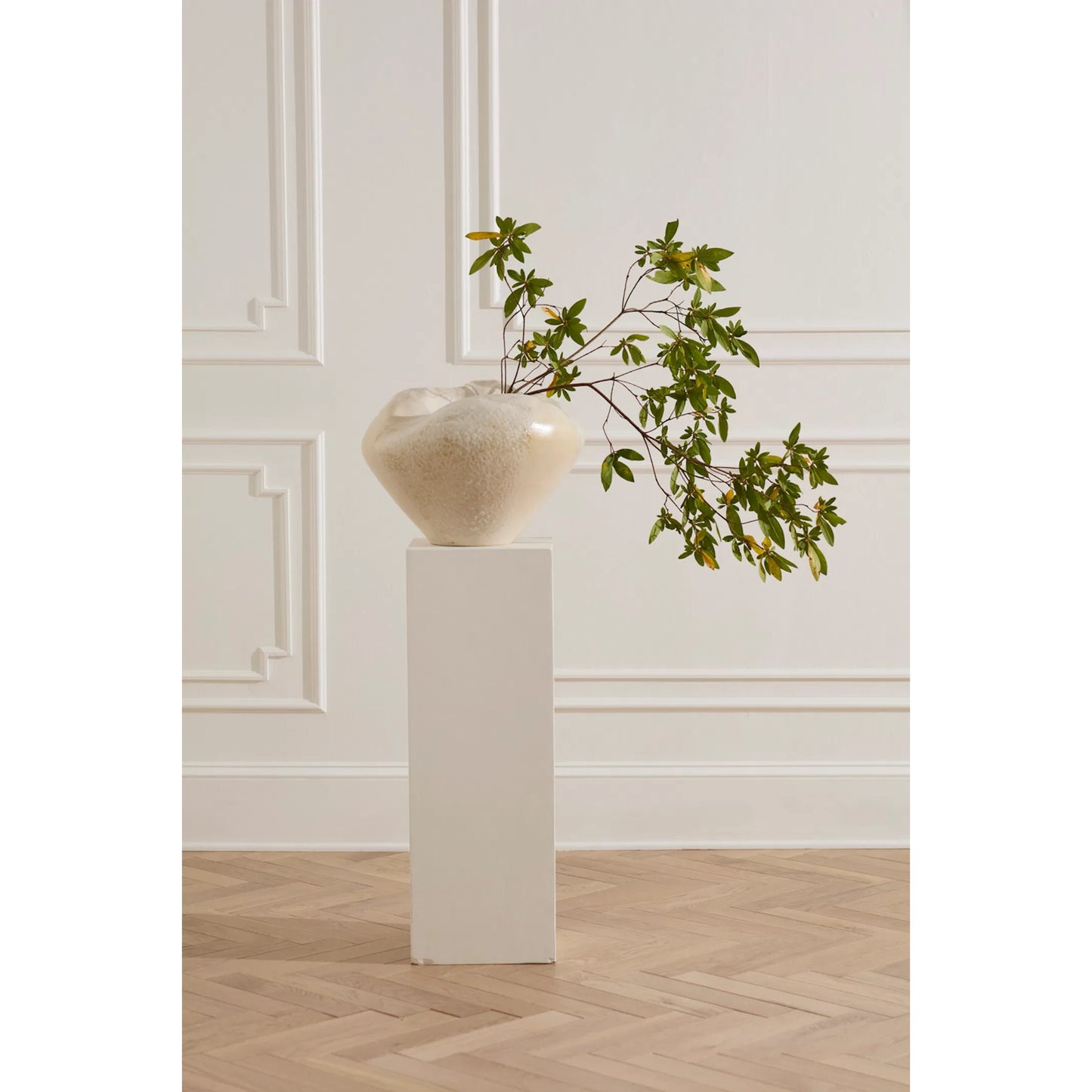002 SI-2448542 | Lifestyle | Cumulus Vase by Accent Decor in off-white. Made from ceramic in a modern style.