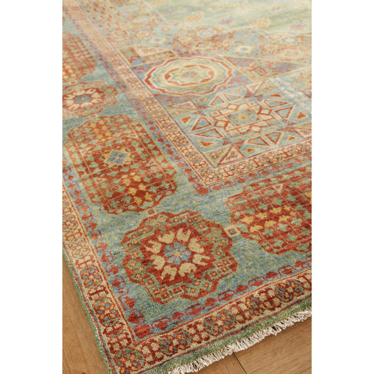 Mamluk Rug - Green, Light Blue by Exquisite Rugs in green/light blue. Made from unique in a unique style.