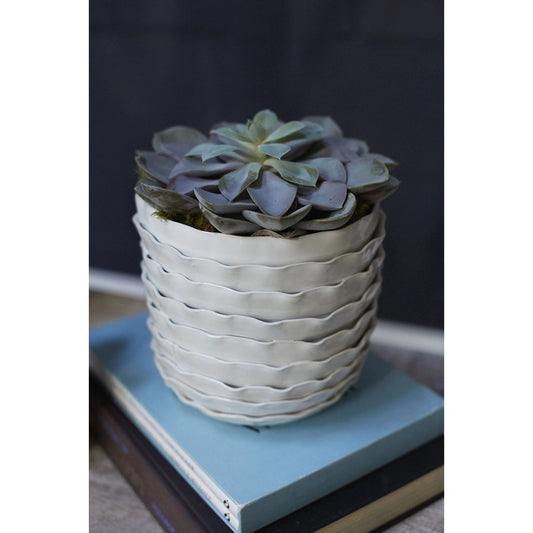 Artsi Pot by Accent Decor in white. Made from ceramic in a modern style.
