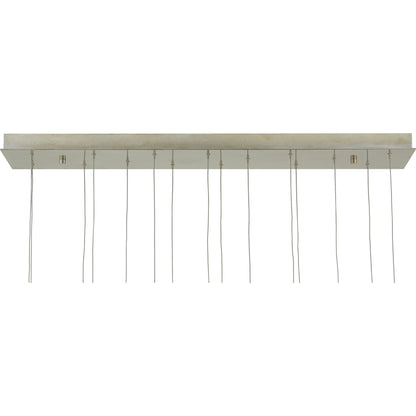 Glace Linear Pendant by Currey and Company in painted silver, antique brass. Made from brass in a modern style.