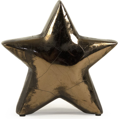 Distressed Bronze Star by Zentique in distressed metallic bronze and stoneware. Made from stoneware in a modern style.