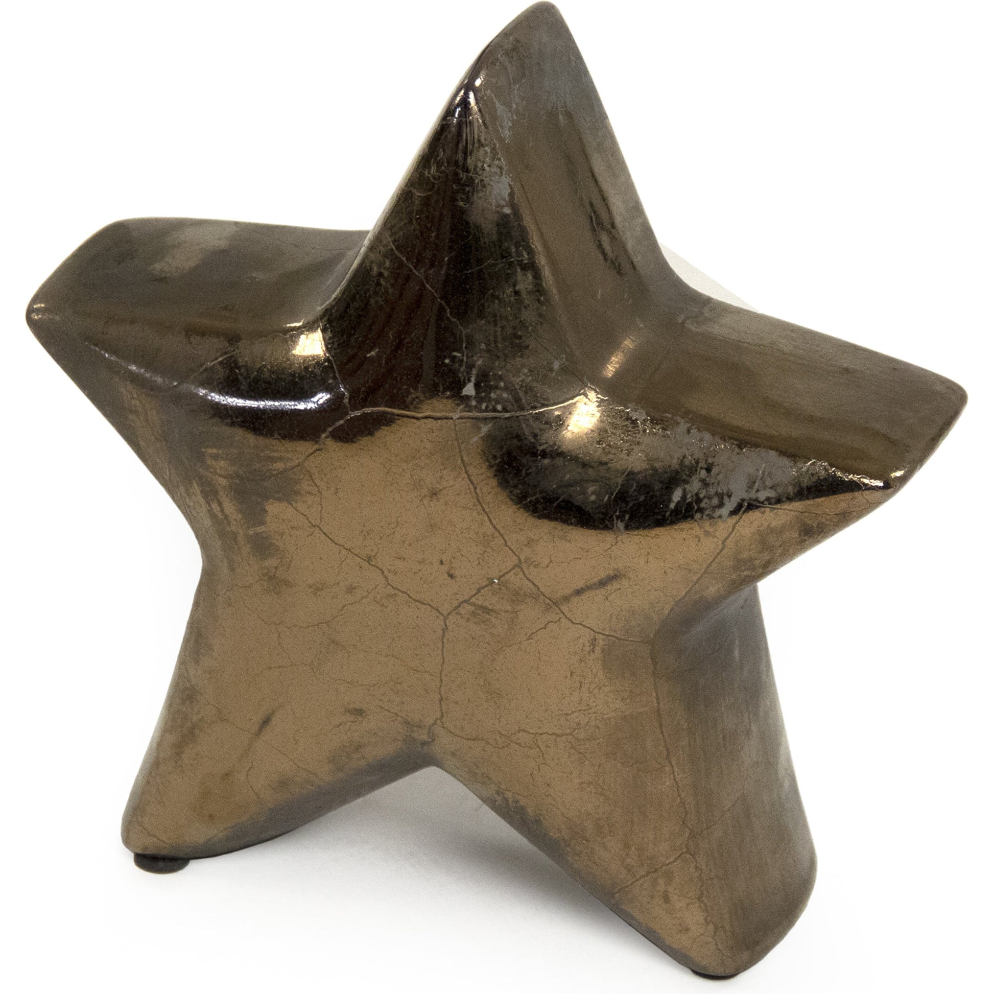Distressed Bronze Star by Zentique in distressed metallic bronze and stoneware. Made from stoneware in a modern style.