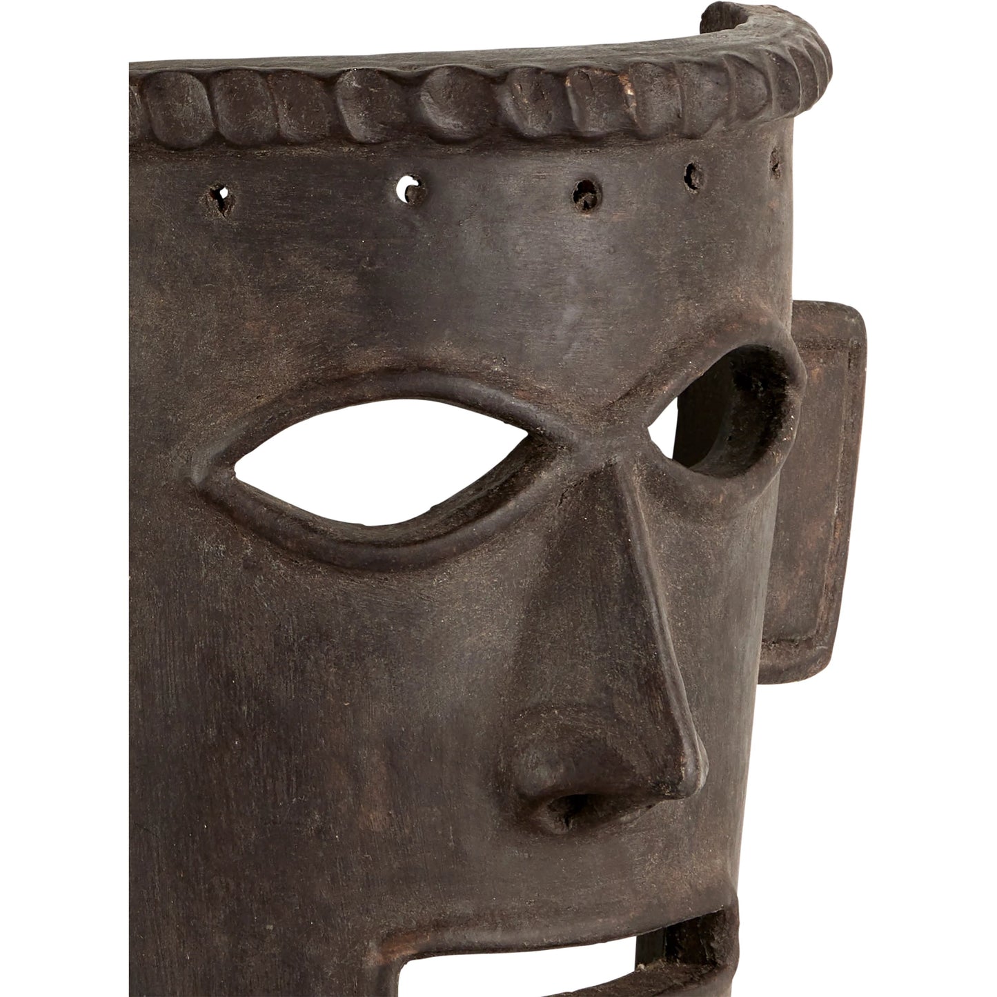 008 SI-2133925 | Closeup | Etu Mask Set by Currey and Company. Made from clay in a eclectic & global style.