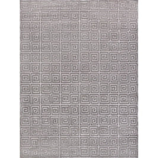 Greek Key 9419 Rug by Exquisite Rugs in silver. Made from wool, viscose in a unique style.