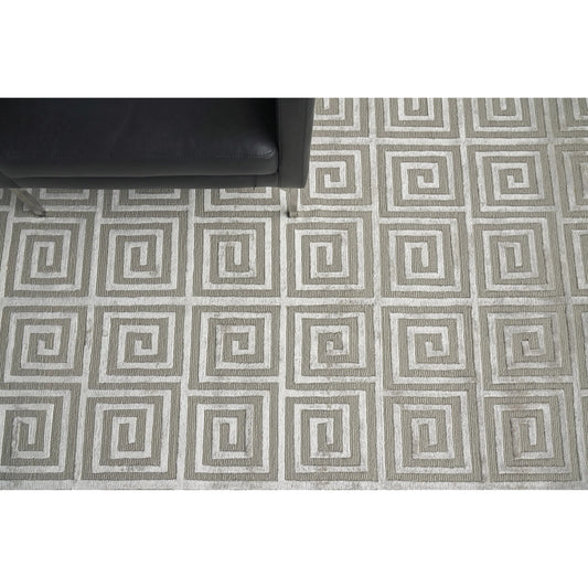 Greek Key 9419 Rug by Exquisite Rugs in silver. Made from wool, viscose in a unique style.