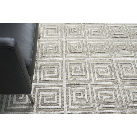 Greek Key Rug - Silver by Exquisite Rugs in silver. Made from new zealand wool, viscose in a unique style.