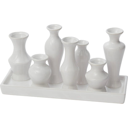 Chic Vase by Accent Decor in white. Made from ceramic in a modern style.