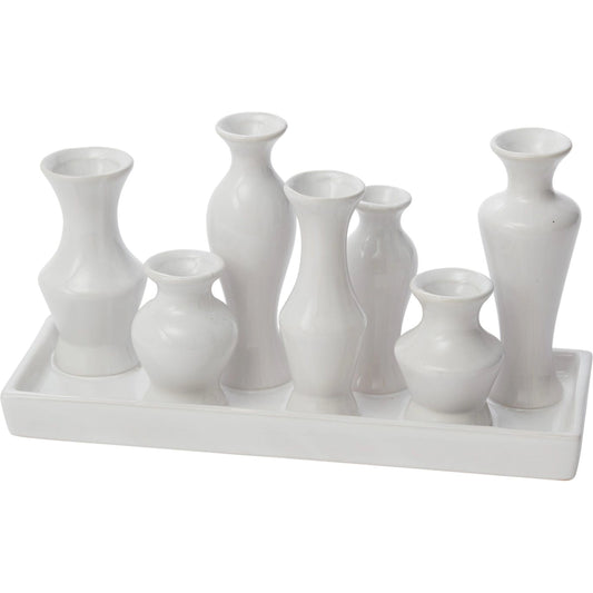 Chic Vase by Accent Decor in white. Made from ceramic in a modern style.