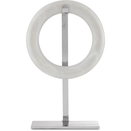 Circle of Life by Currey and Company in nickel, white. Made from wrought iron, stone in a modern style.