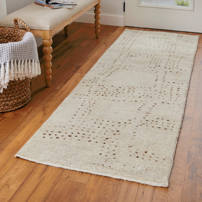 Truxel Polka Dots Rug - T26T6040 by Thom Felicia by Feizy Rugs in tan, brown. Made from wool in a unique style.